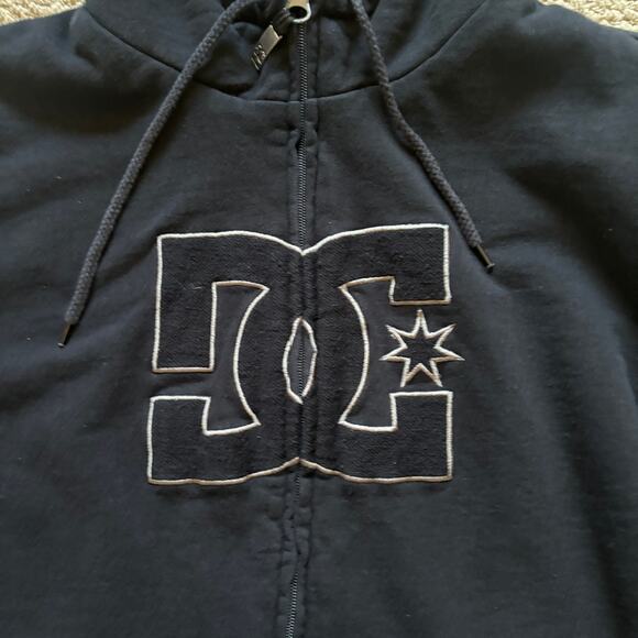 vintage y2k dc shoes sherpa lined zip up hoodie premium label large - Picture 2 of 8